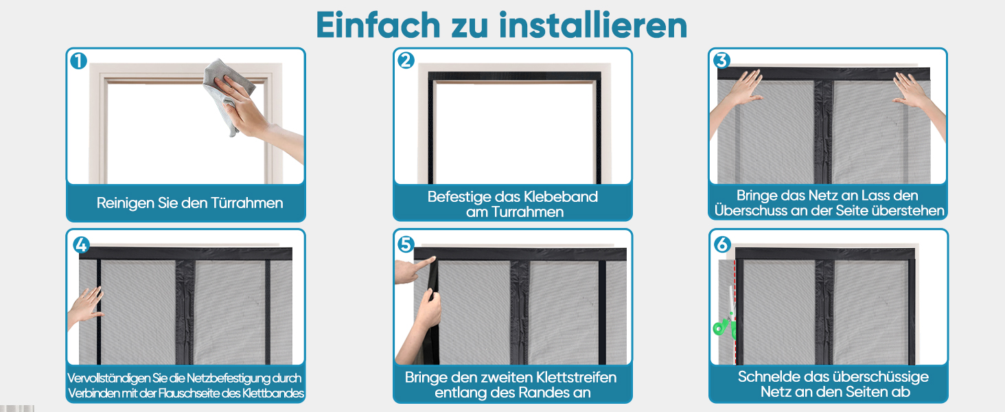 Magnet Fliegengitter Für Balkontür - 195x240 Cm, Selbstschließend, Kleben Ohne Bohren
